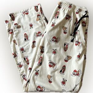 Tranquil & True Pajama Pants S Women's Blue With Pug Dog And Gifts